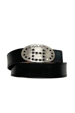 Hermes Belt Black Brown Evelyne Waist 94 30 Box Calf Togo Perforated Logo Buckle